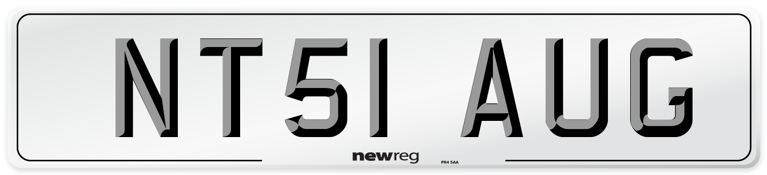 NT51 AUG Number Plate from New Reg